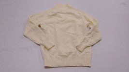 Floral Blooming Apricot Ribbed--Contrast Mock Neck Sweater - (Cream Size M) - £13.76 GBP