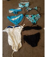 Carino Lotto Da 4 1980&#39;s Costume Bikini Intero Floreale Bianco Nero Ceeb... - $90.70 CAD