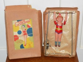 Vintage “Lola” The Lady Marvel Celluloid Trapeze Toy in Box Japan - $44.55