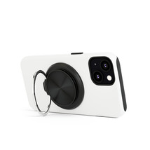 Magnetic Wireless Charger | Black Base, Matte White Top, Silver Metal Ring | Qi  - £32.93 GBP