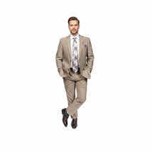 Mens TOMMY HILFIGER Suit Wool Blend 2 Button Side Vent Shark Texture 0106 Tan image 7