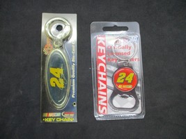 Lot of 2 - NASCAR Jeff Gordon 24 Keychain - Key Ring Keychains - £3.93 GBP