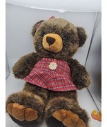 VTG JCPenney Large 24&quot; Bear Holiday Collection Christmas Red Plaid Dress... - $34.67 CAD