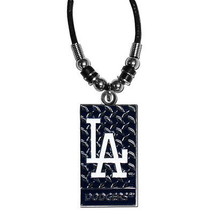 LOS ANGELES DODGERS DIAMOND PLATE NECKLACE ROPE MLB OFFICIALLY LICENSED NEW - £4.70 GBP