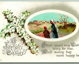 Lily of the Valley Cross Poem Joyful Easter Embossed 1911 DB Postcard G12 - £5.39 GBP