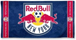 MLS New York Red Bull Horizontal Logo Beach Towel 30&quot;x60&quot; WinCraft - £23.62 GBP