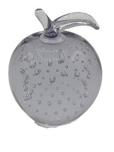 Apple Round Paperweight Sun-catcher Crystal Clear Glass Design 3&quot; - $32.95