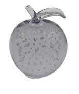 Apple Round Paperweight Sun-catcher Crystal Clear Glass Design 3&quot; - $607.21 MXN