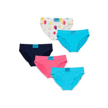 Justice Girls Nylon Spandex Bikini Underwear, 5-Pack Assorted Color Size 8 - $16.82