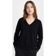 Women Sweater GAP Black V Neck Long Sleeve Sweater Top Size Small - $23.75