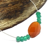 Carnelian Faceted Oval Onyx Bead Briolette Natural Loose Gemstone Making... - £2.09 GBP