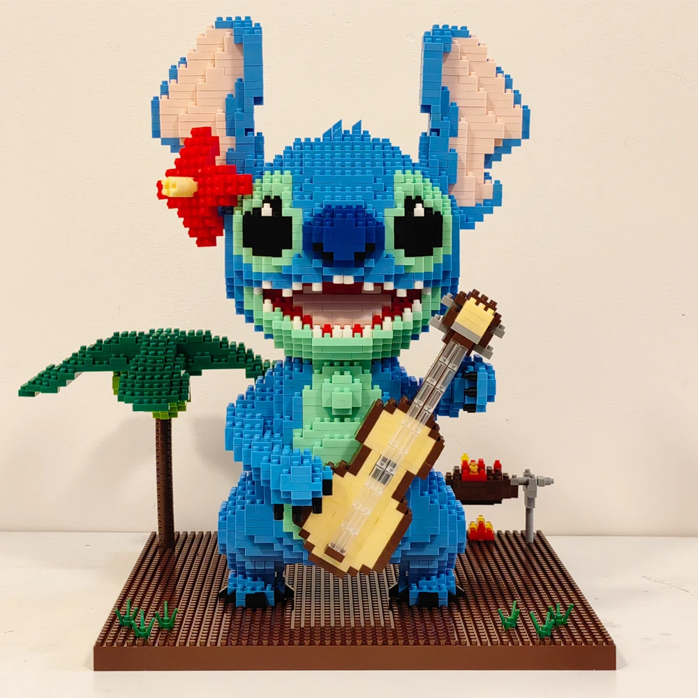 Guitar Stitch Series Diamond Building Block Micro Lilo &amp; Stitch Figure Cute 3D - £12.37 GBP+