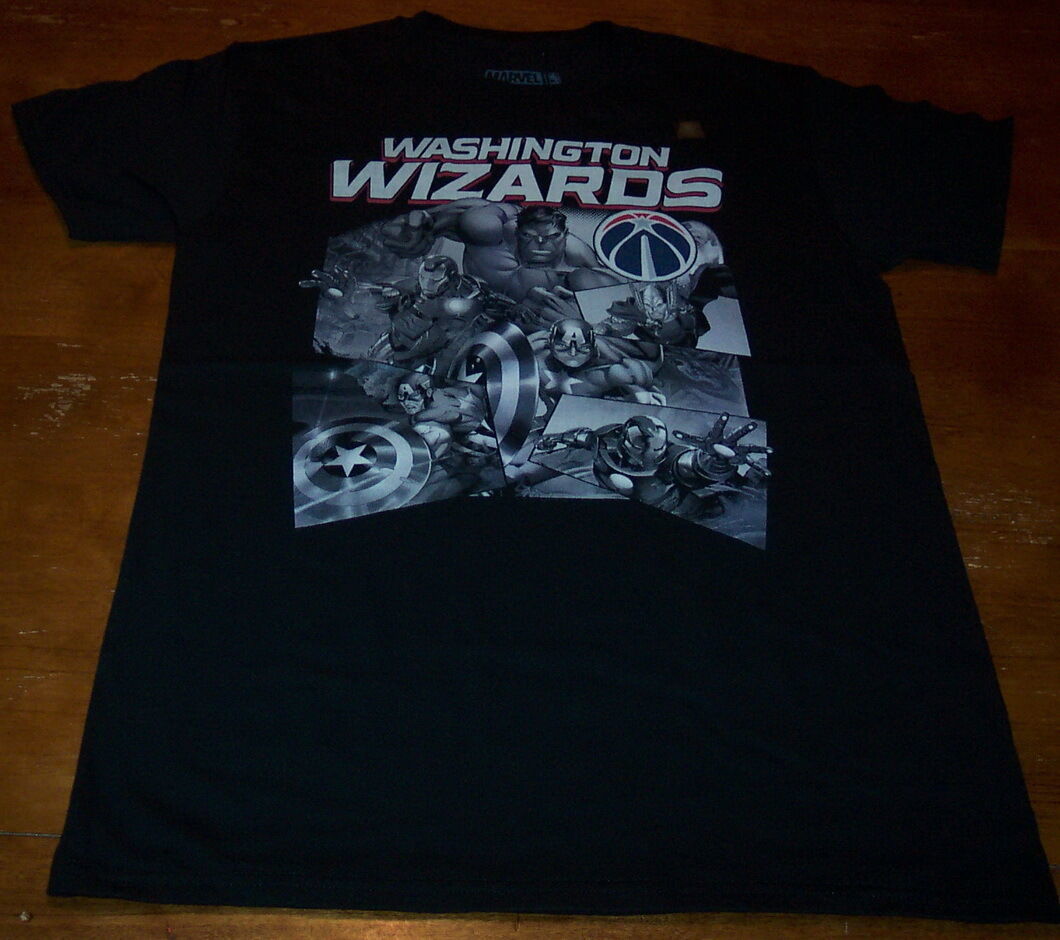 WASHINGTON WIZARDS NBA AVENGERS IRON MAN HULK  MARVEL COMICS T-Shirt SMALL  NEW Item image 2