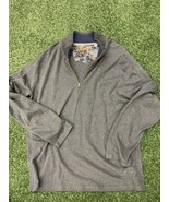 Robert Graham Mens Classic Fit Patterned 1/4 Zip Pullover Gray Sweater S... - $23.21