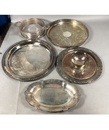 Set Of Vintage Silver Plated Serving Dishes Trays - $24.75