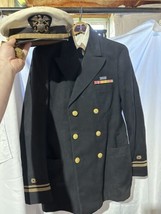 WW2 US Navy Engineer OFFICERS Uniform Jacket, Pants, Shirt, Hat and Tie - $148.49