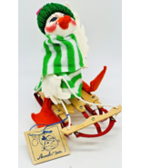 Annalee Duck on Flexible Flyer Sled 8070 Vintage 7 inch 1992 Christmas W... - $18.69