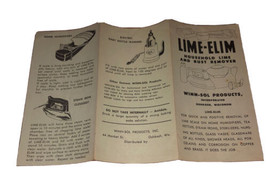 Lime Elim Winn-Sol Products Small Vintage Fold Out Pamphlet  - £7.37 GBP