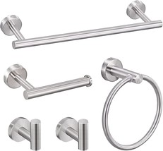 Justhere 5 Pieces Brushed Nickel Bathroom Towel Rack, Bathroom Accessories - $32.92
