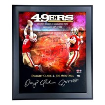 Dwight Clark &amp; Joe Montana Signed Catch Sketch 20x24 Photo Framed Fanatics 49ers - £1,358.62 GBP