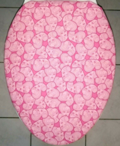 Barbie Portrait Pink -Fabric Wink ELONGATED Toilet Seat Lid Cover Girls/... - £9.82 GBP