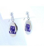 NEW Louisiana State Tigers Logo Stainless Steel Dangle Earrings - £21.19 GBP