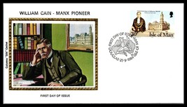 1984 UK ISLE OF MAN Colorano FDC Cover-William Cain Manx Pioneer, Douglas #2 L1 - £2.32 GBP