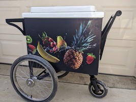 STREET VENDOR PUSH CART COOLER FRUIT BOWLS CART BEER CART MOBILE VENDOR ... - £2,647.07 GBP