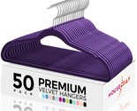 Premium Velvet Clothes Hangers 50 Pack Non-Slip Flocked Felt Hangers Hea... - $44.99