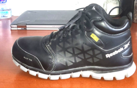Reebok Unisex Sublite ASTM Work Safety Shoes Men’s 6M Women&#39;s 68 Black Alloy Toe - £37.68 GBP