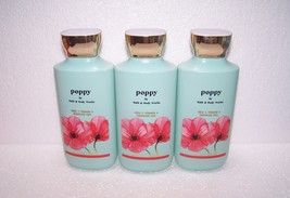 Bath &amp; Body Works Poppy Aloe &amp; Vitamin E Shower Gel 10 oz Lot of 3 New - £36.17 GBP