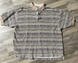 Vintage 90&#39;s Polo Shirt Floral Striped Casual Floral Flowers Elliot Bay - $14.50