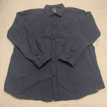 The North Face Mens 100% Cotton Plaid Button Front Shirt Size X Large Blue White - $23.09
