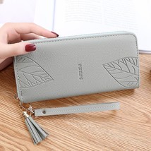 Wallets long pu leather coin purses leaves multifunction female clutch phone money card thumb200