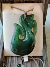 New zealand jade / Green stone TIKI large pendant / necklace 50mm - £144.71 GBP