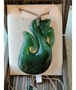 New zealand jade / Green stone TIKI large pendant / necklace 50mm - $185.00