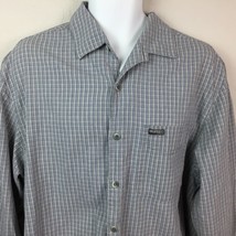 Guess Jeans Men&#39;s Gray Plaid Button Up Shirt Casual Everyday Size L Lg Large - £31.69 GBP