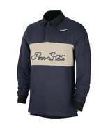 Nike PENN STATE Rugby Polo Shirt Navy Blue Embroidered Scroll Logo Unisex Medium - $48.95