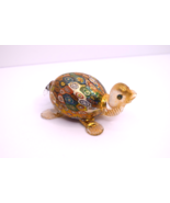 Murano Millefiori Glass Turtle Golden Quilt Figure Paperweight - $82.17 CAD