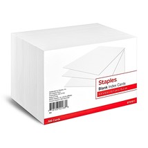 Staples Blank 4&quot; x 6&quot; Index Cards White 500/Pack (51011) 233502 - £21.54 GBP