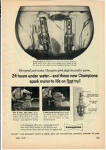 1959 Champion Spark Plugs Vintage Print Ad Spark Motor To Life On First Try - $14.45