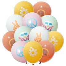 50Pcs Groovy Retro Hippie Balloons Girls Party Theme Smile Faces For Birthday Th - £16.06 GBP