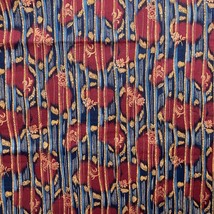 3 Yards VTG Fabric Red Blue Gold Floral Peter Pan - £14.53 GBP
