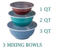 Pioneer Woman ~ 6-Piece ~ Melamine Mixing Bowl Set w/Lids ~ Frontier Speckle - $42.08