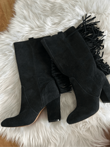 Nine West suede leather boots, size 6 1/2 with fringe cowgirl outfit - $54.45