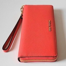 Michael Kors Continental Wallet Wristlet Coral Orange Leather 35T7GTVE7L NWT - £71.20 GBP