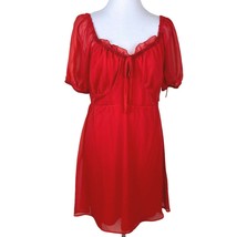 Q&amp;A Los Angeles Dress XL Ruffled Off The-Shoulder Red Short Sleeve New $69 - £17.89 GBP