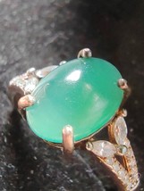 Icy Ice Dark Green 100% Natural Burma Jadeite Jade Ring # Type A Jadeite # - £385.31 GBP