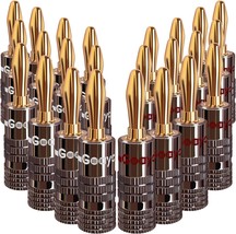 Speaker Connector Banana Plugs 24K Gold Plated Brass 4mm Plug 12 Pairs 2... - £41.31 GBP