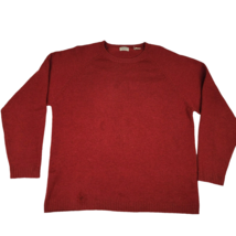 St John Bay Sweater Mens Large Red Lambs Wool Crew Neck Long Sleeve Vintage - £19.20 GBP